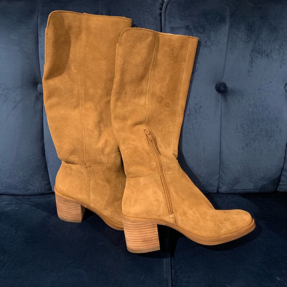Lucky Brand Suede Camel Color knee-high boots